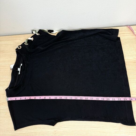 Chicos Travelers Slinky Shoulder Scarf Tie Top Size XL (3) Career Modest Event - Picture 7 of 9